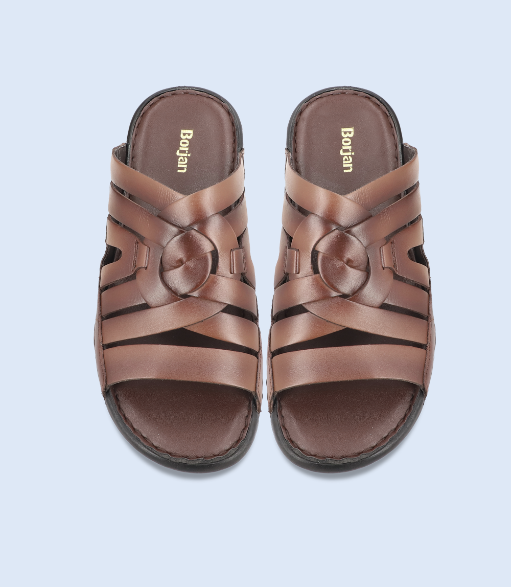 Men's Slip-On Casual Brown Slippers.