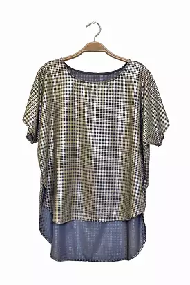 Metallic Plaid Tee