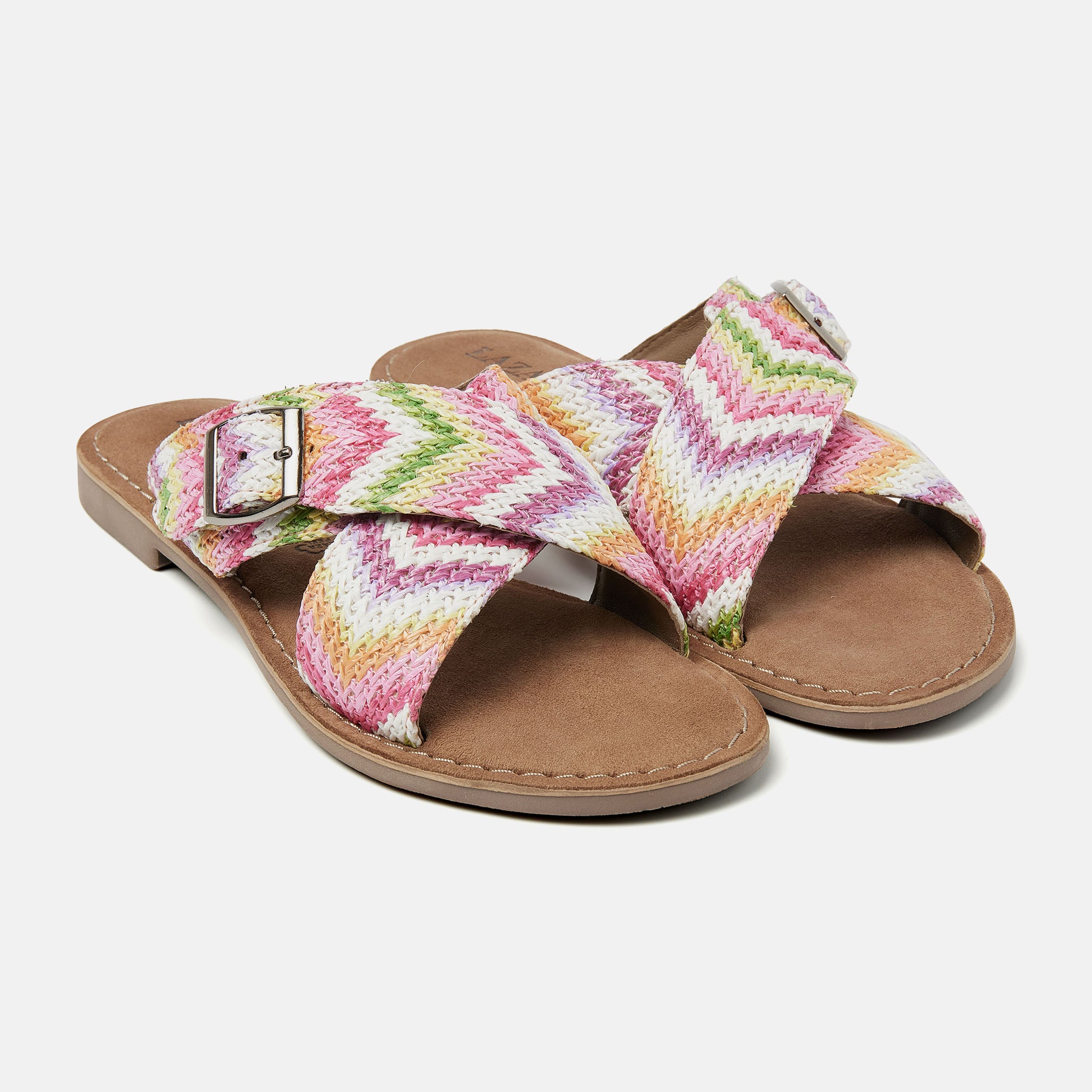 Mia Raffia Pink Slippers