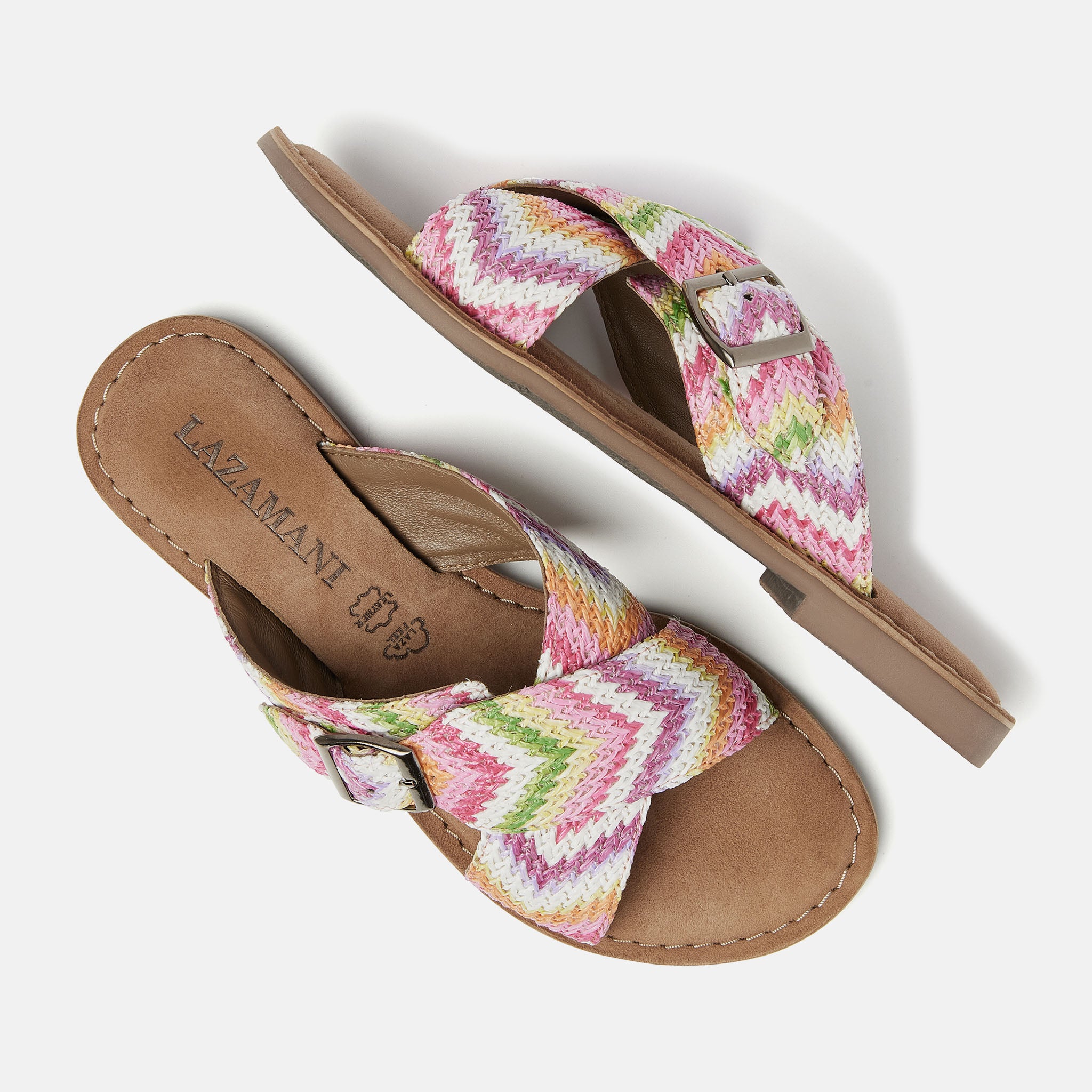 Mia Raffia Pink Slippers