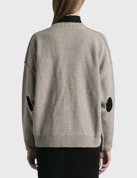 MM6 Maison Margiela cardigan with medium logo in wool for casual style.