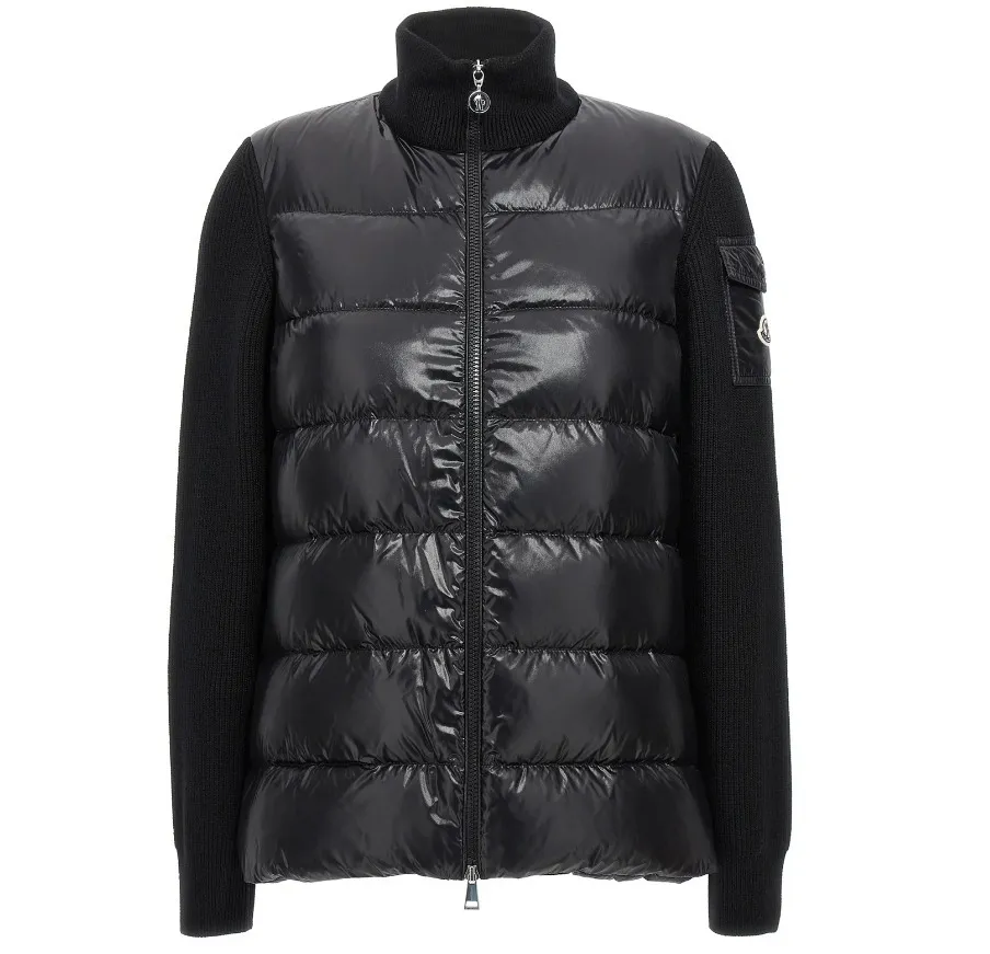 MONCLER Unisex Wool Nylon Blended Fabrics Street Style Plain Logo