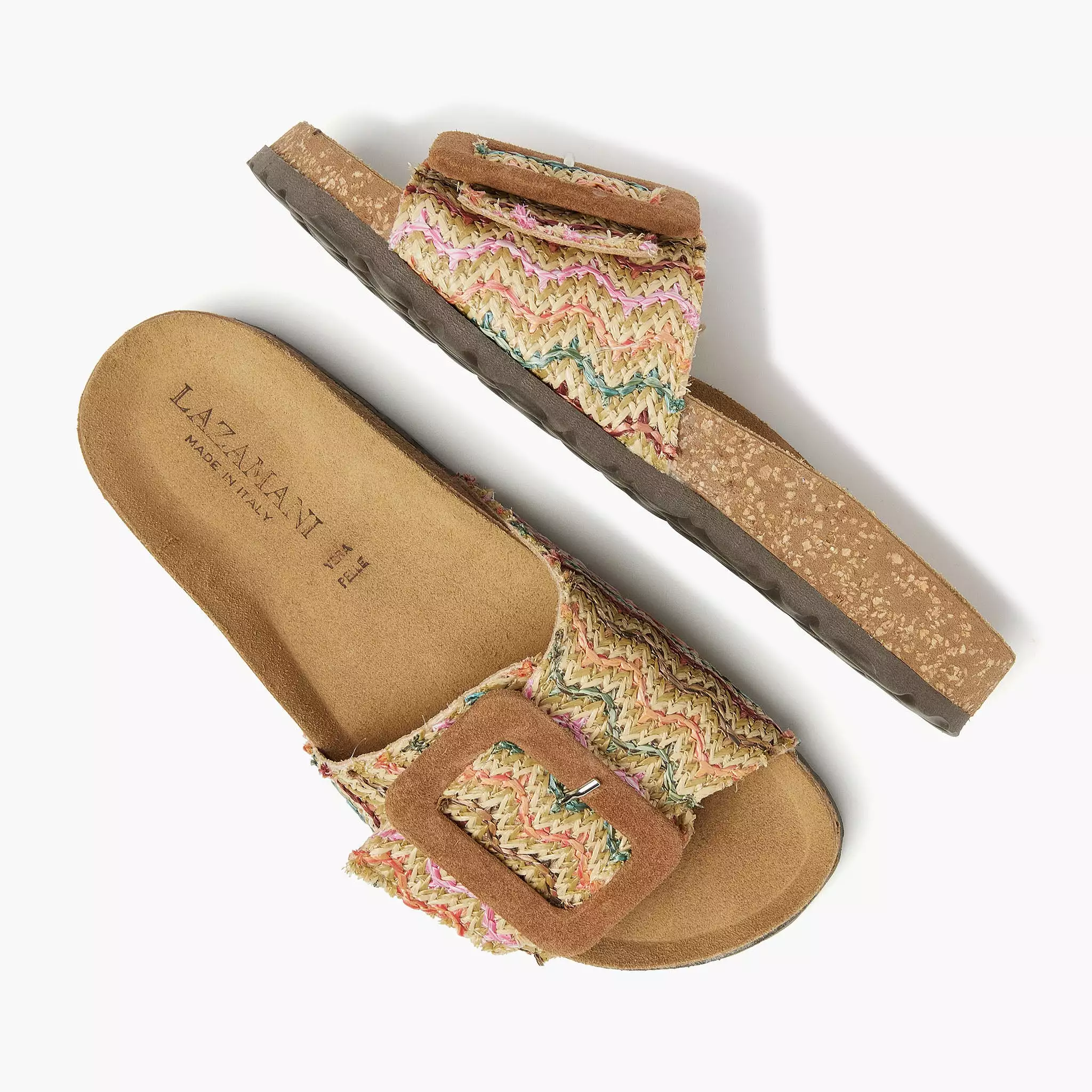 Natalia Raffia Dames Slippers Multicolor