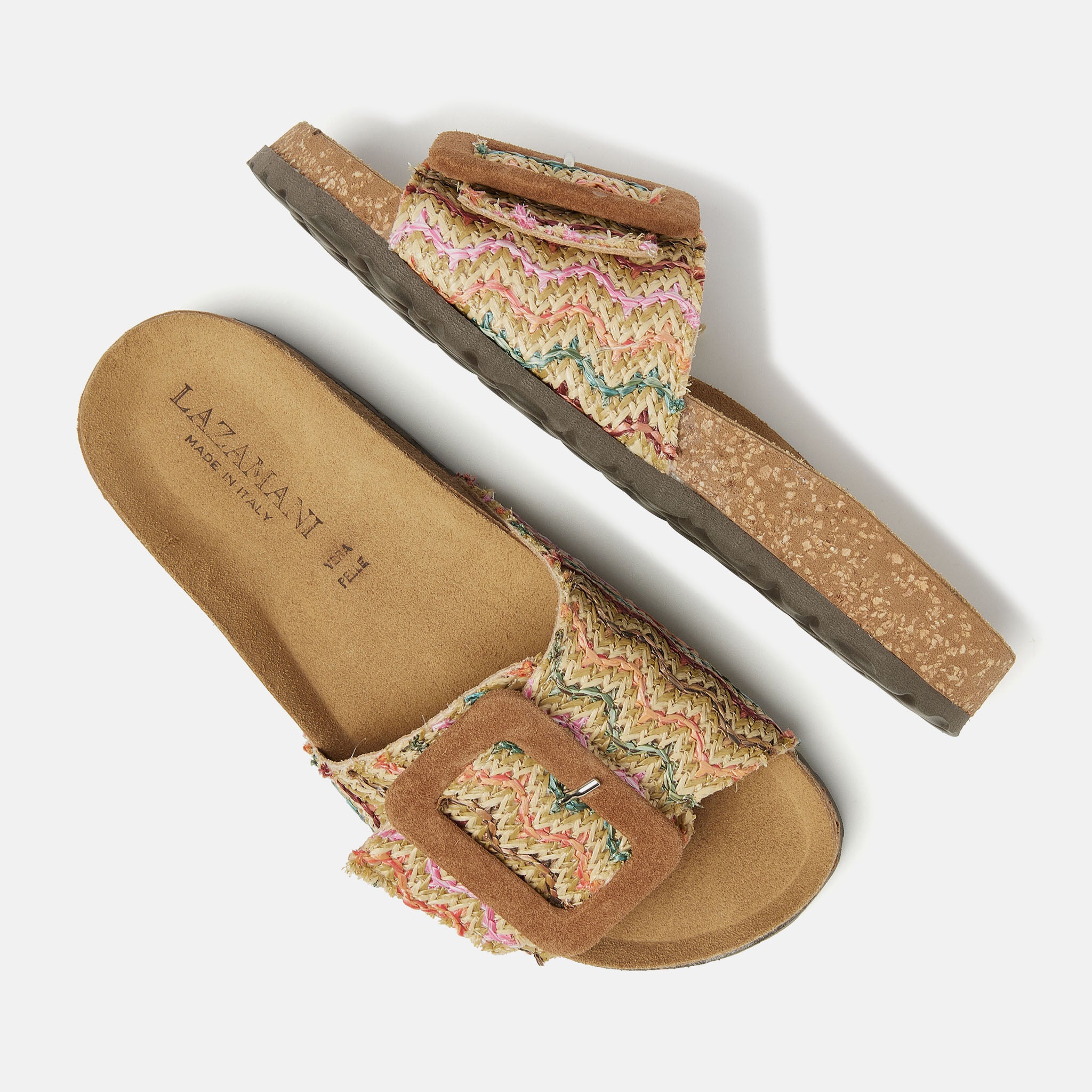 Natalia Raffia Slippers Multi