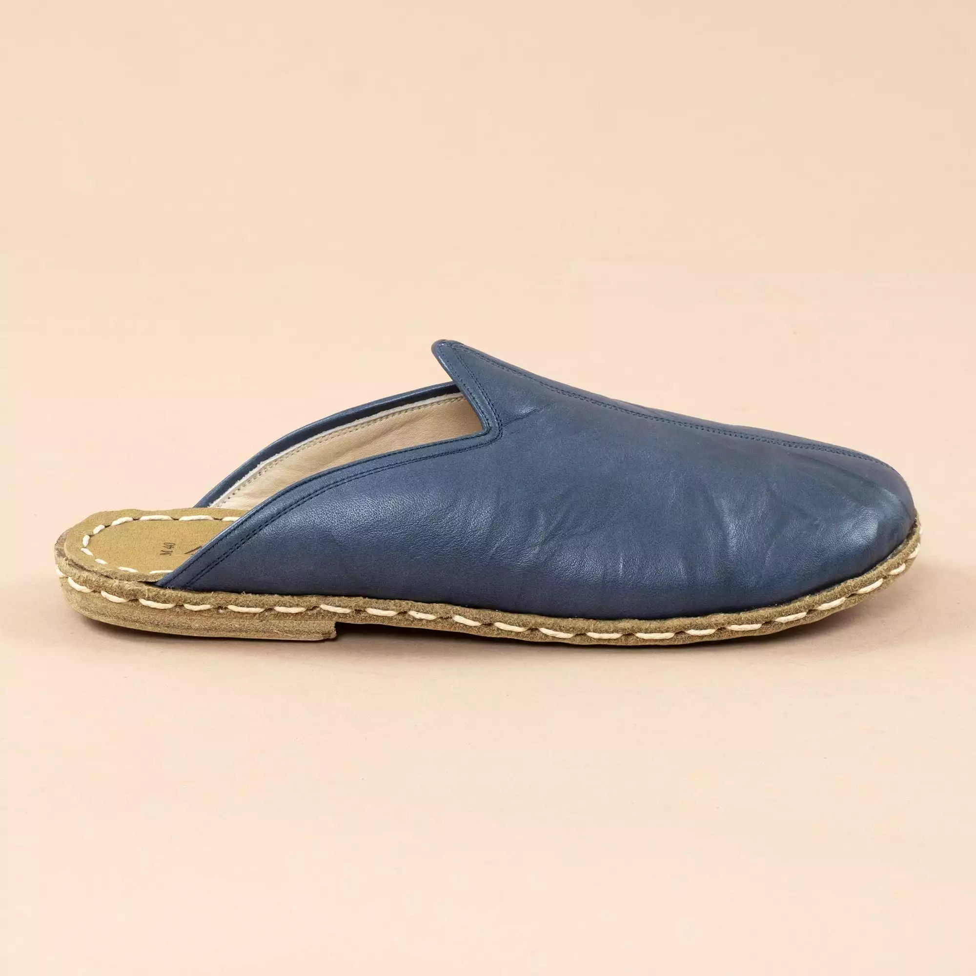 Navy barefoot slippers for men.