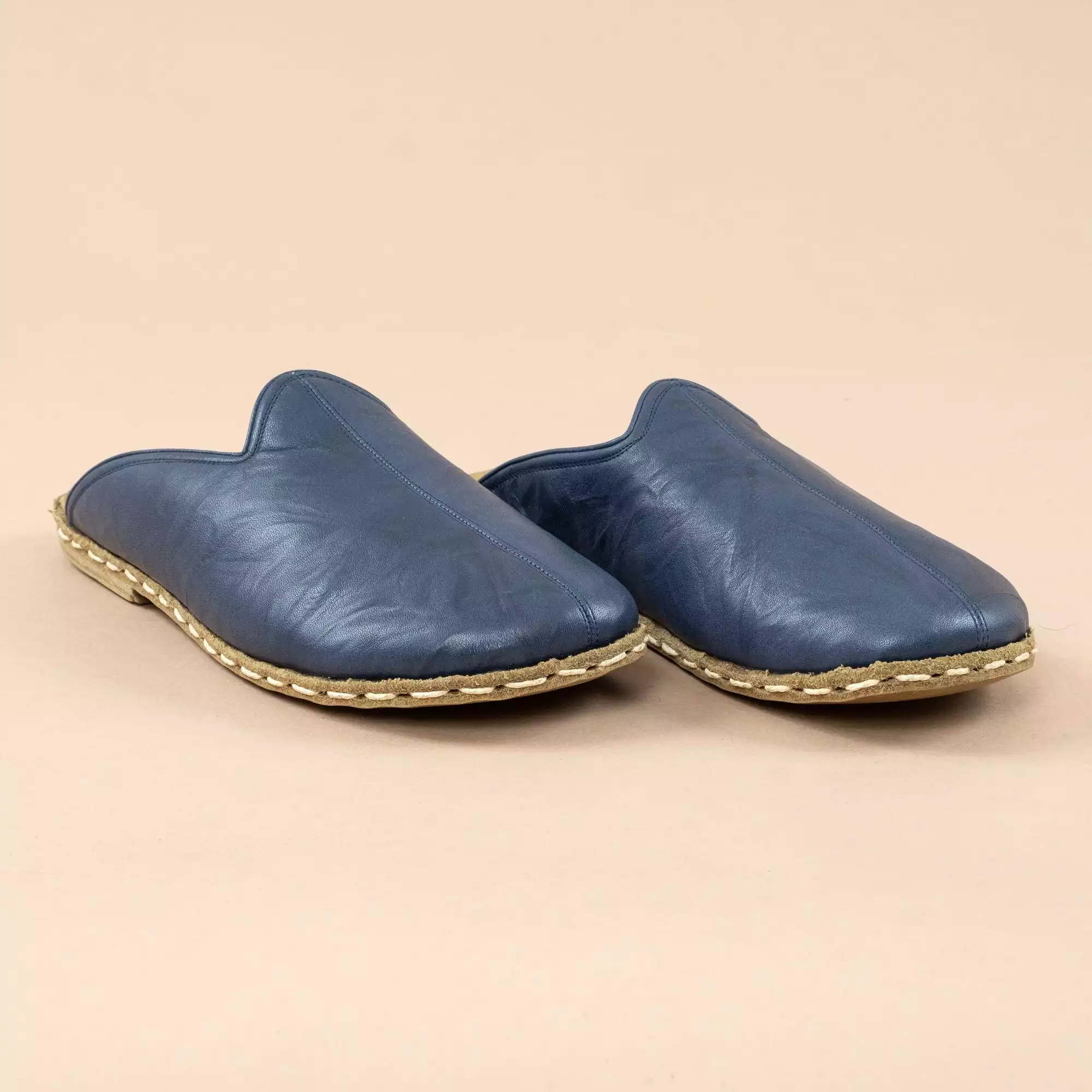 Navy barefoot slippers for men.