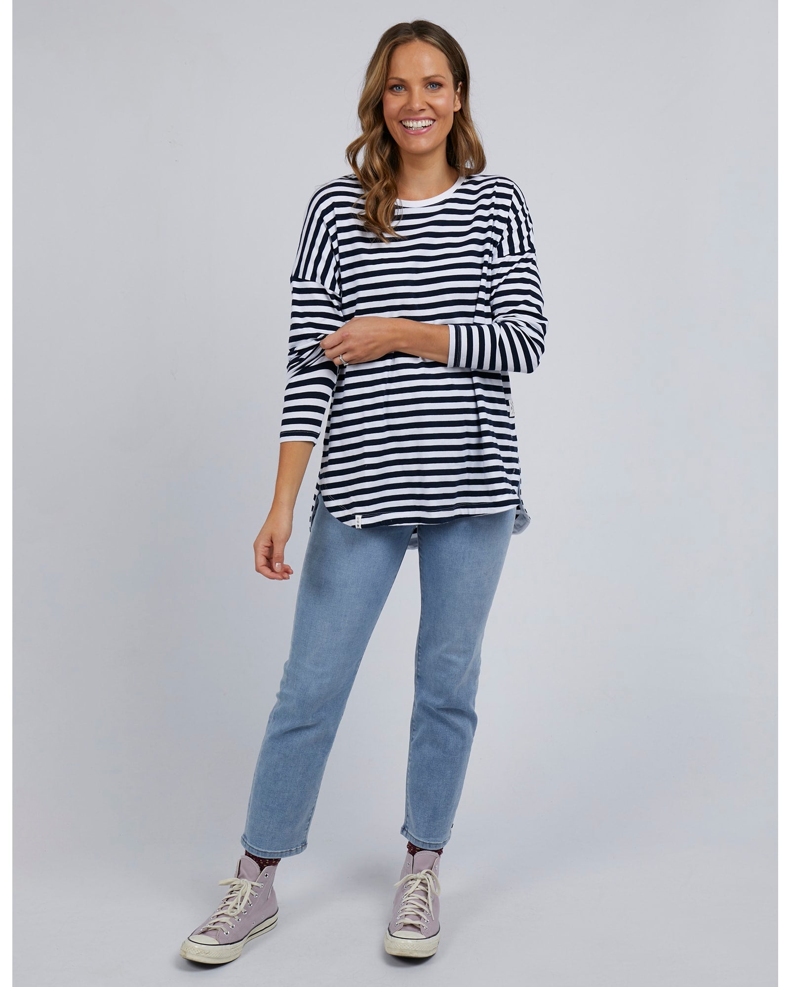 Navy Elm Lauren Long Sleeve Tee