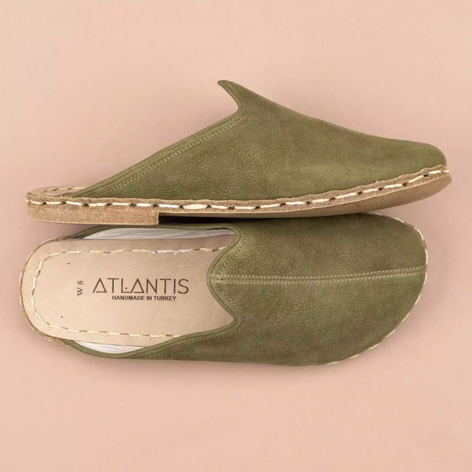 Olive Slip-On Barefoot Slippers for Men.