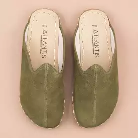 Olive Slip-On Barefoot Slippers for Men.