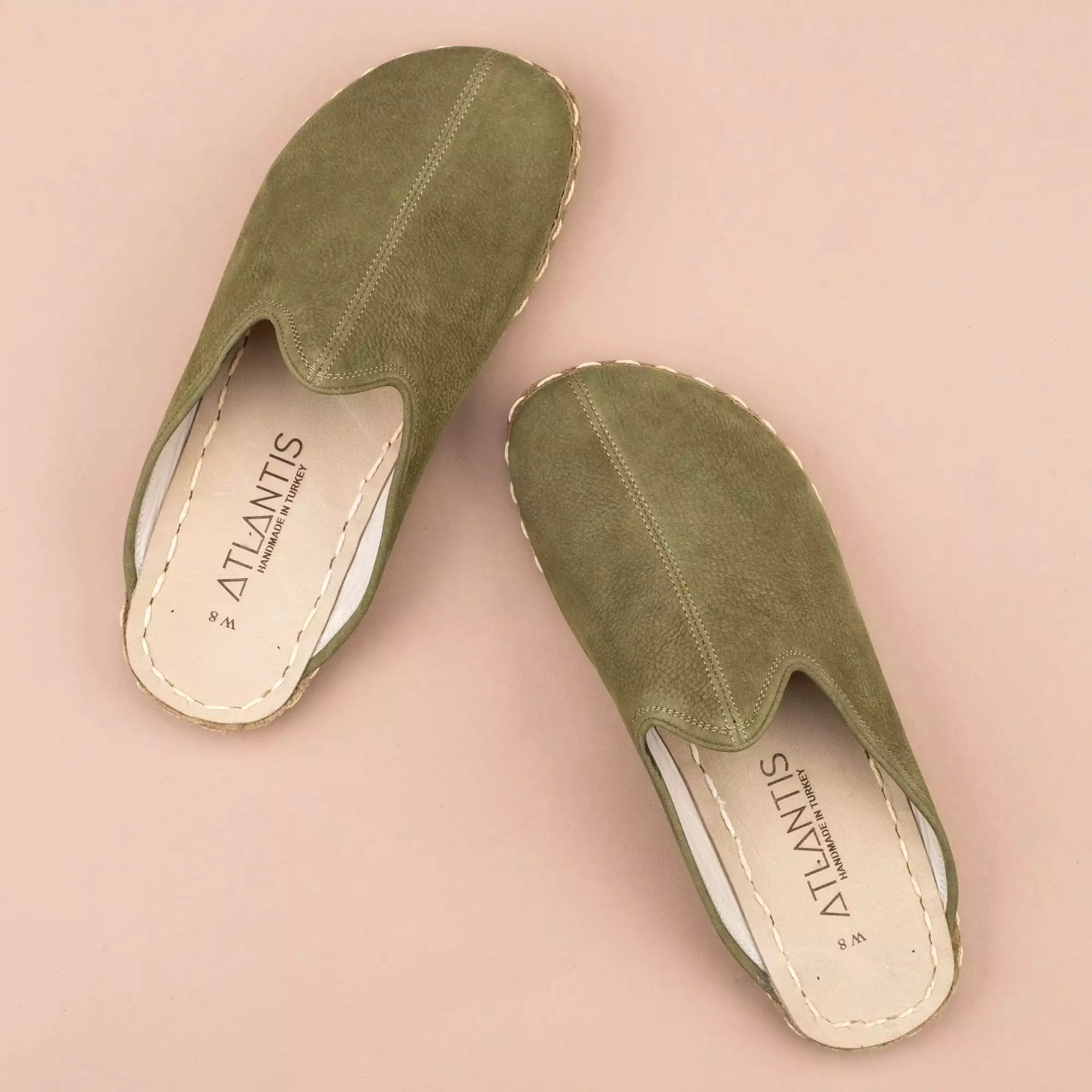 Olive Slip-On Barefoot Slippers for Men.