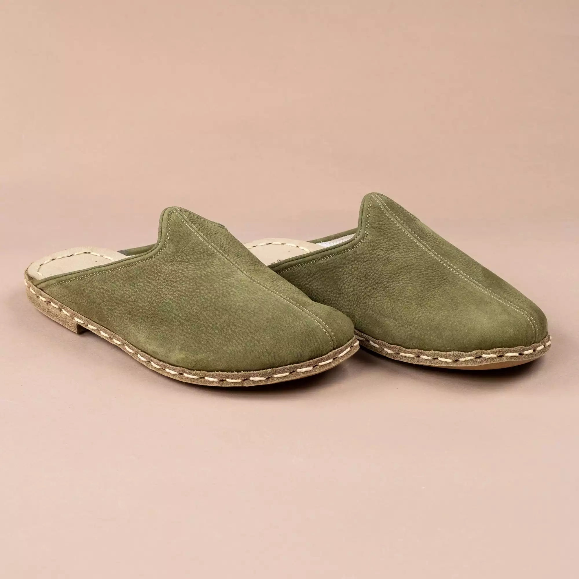 Olive Slip-On Barefoot Slippers for Men.