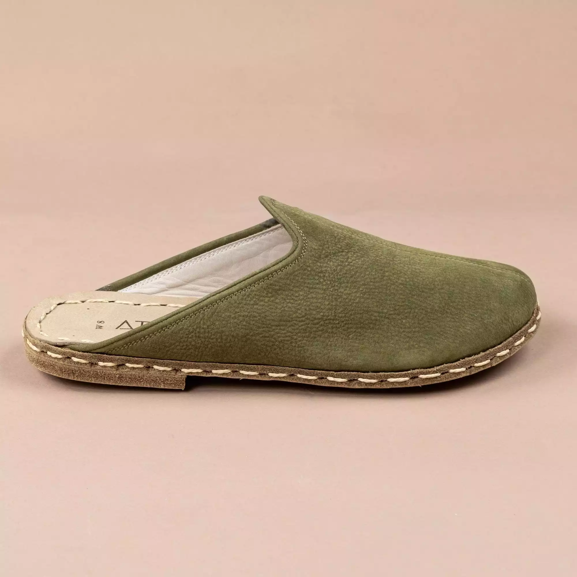 Olive Slip-On Barefoot Slippers for Men.