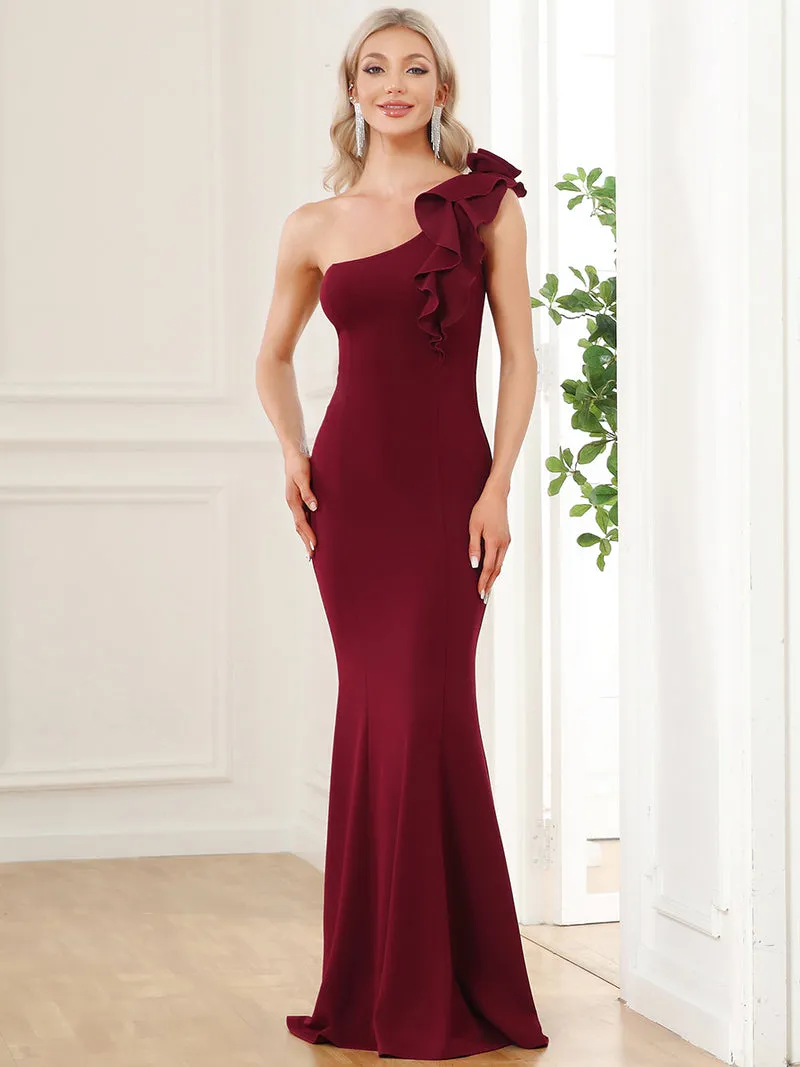 One Shoulder Fitted Gown