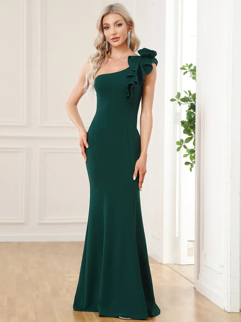 One Shoulder Fitted Gown