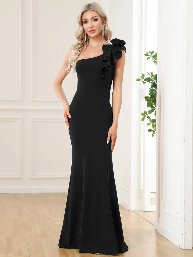 One Shoulder Fitted Gown