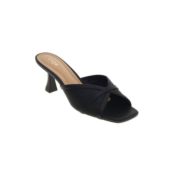 Open Toe Textured Mule BLV 003 - Open Toe Textured Mule Shoe