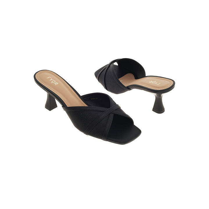 Open Toe Textured Mule BLV 003 - Open Toe Textured Mule Shoe