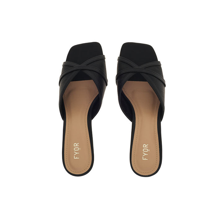 Open Toe Textured Mule BLV 003 - Open Toe Textured Mule Shoe