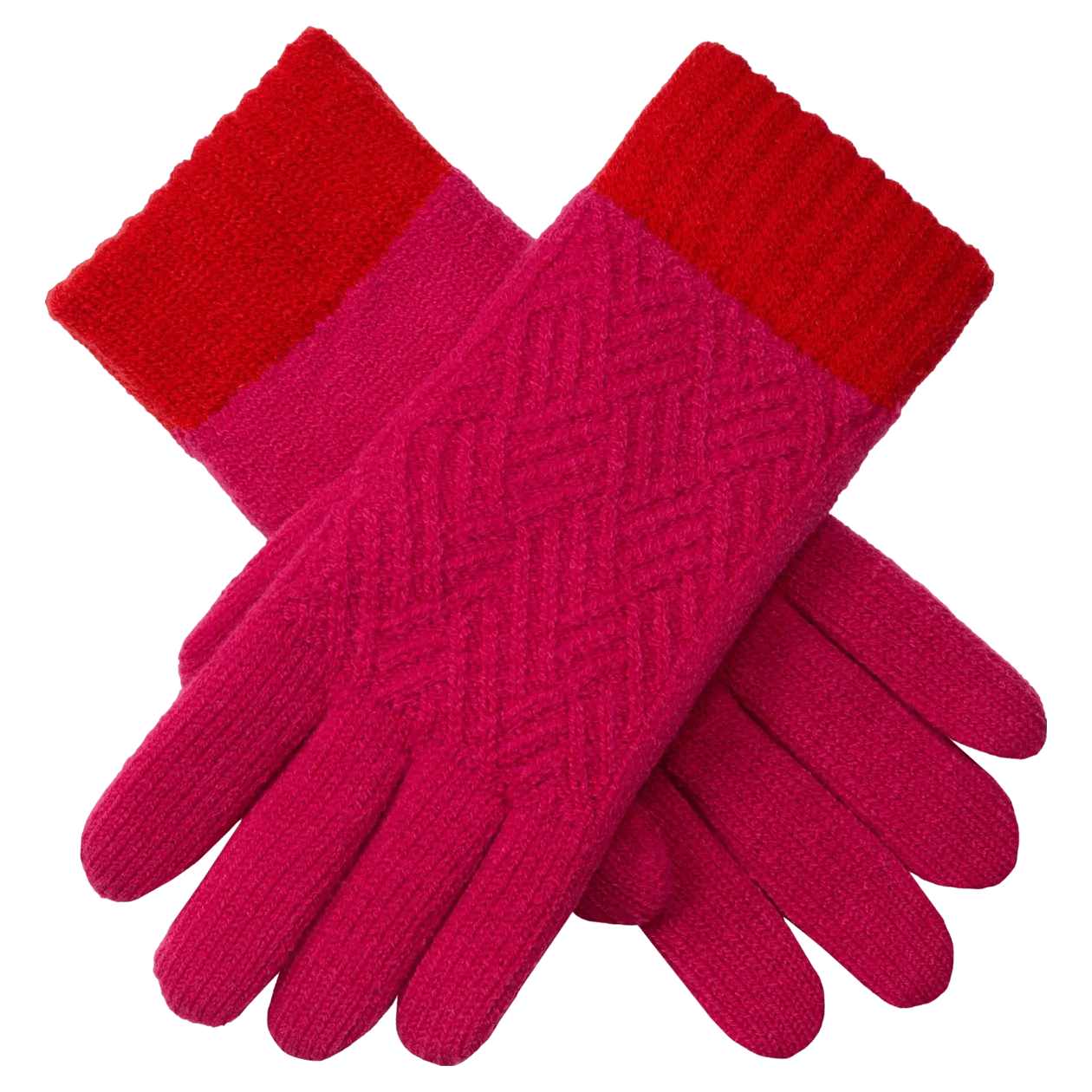 Patchwork Cable Knit Gloves by Dents