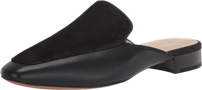 Perley Black Leather Suede Slip On Mules Shoes by Cole Haan