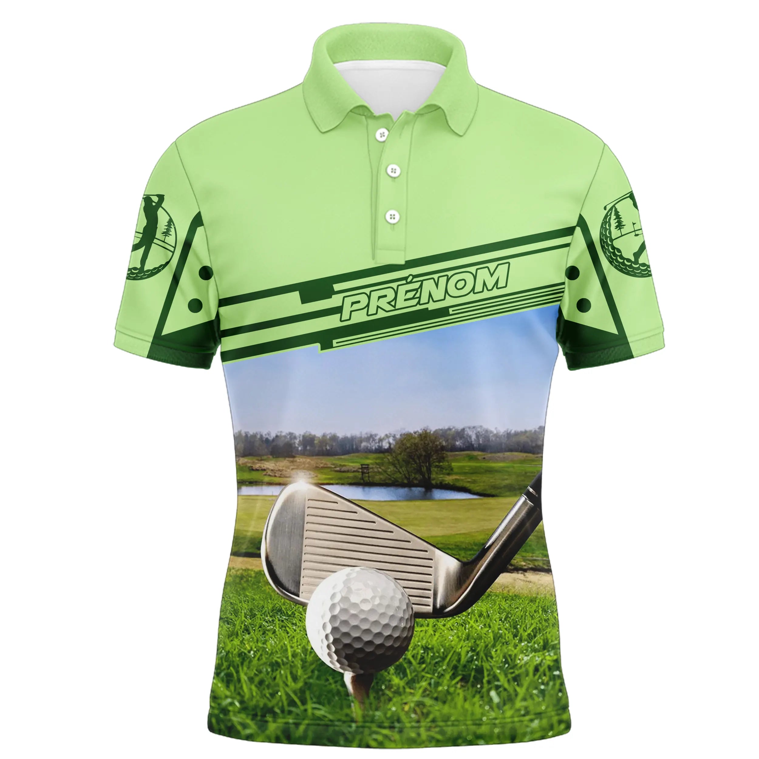 Personalized Golf Polo Shirt - Course Pattern, Perfect Gift for Golfers - CT14072317