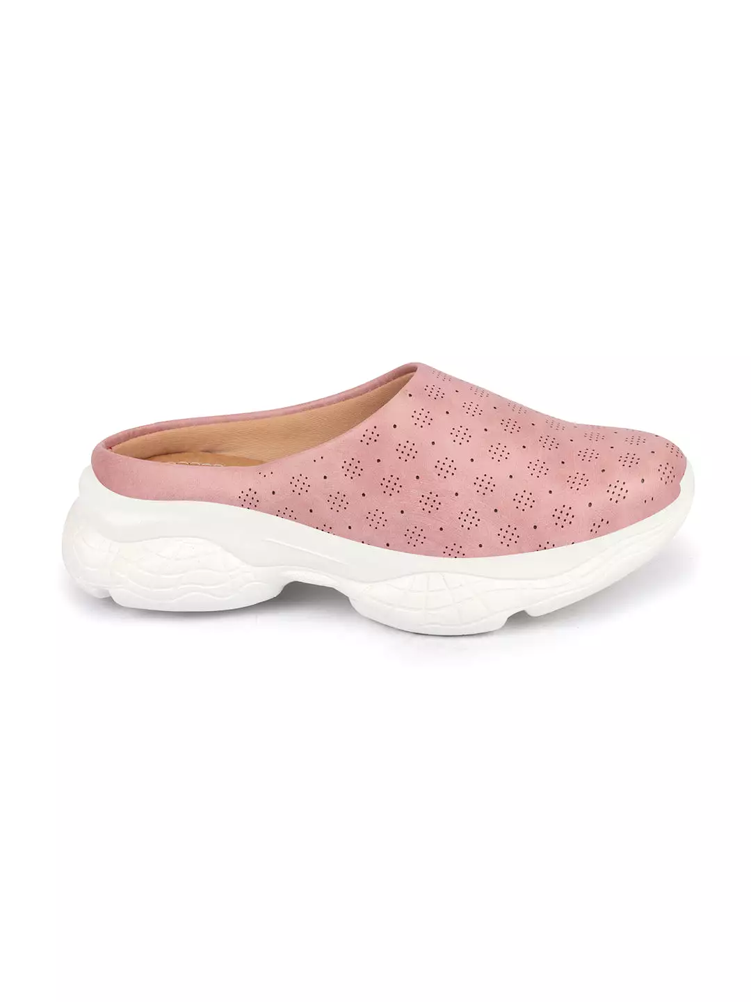 Pink Open Back Slip On Mules - Classic Design Shoes for Women