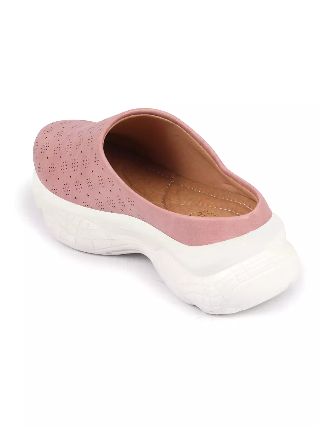 Pink Open Back Slip On Mules - Classic Design Shoes for Women