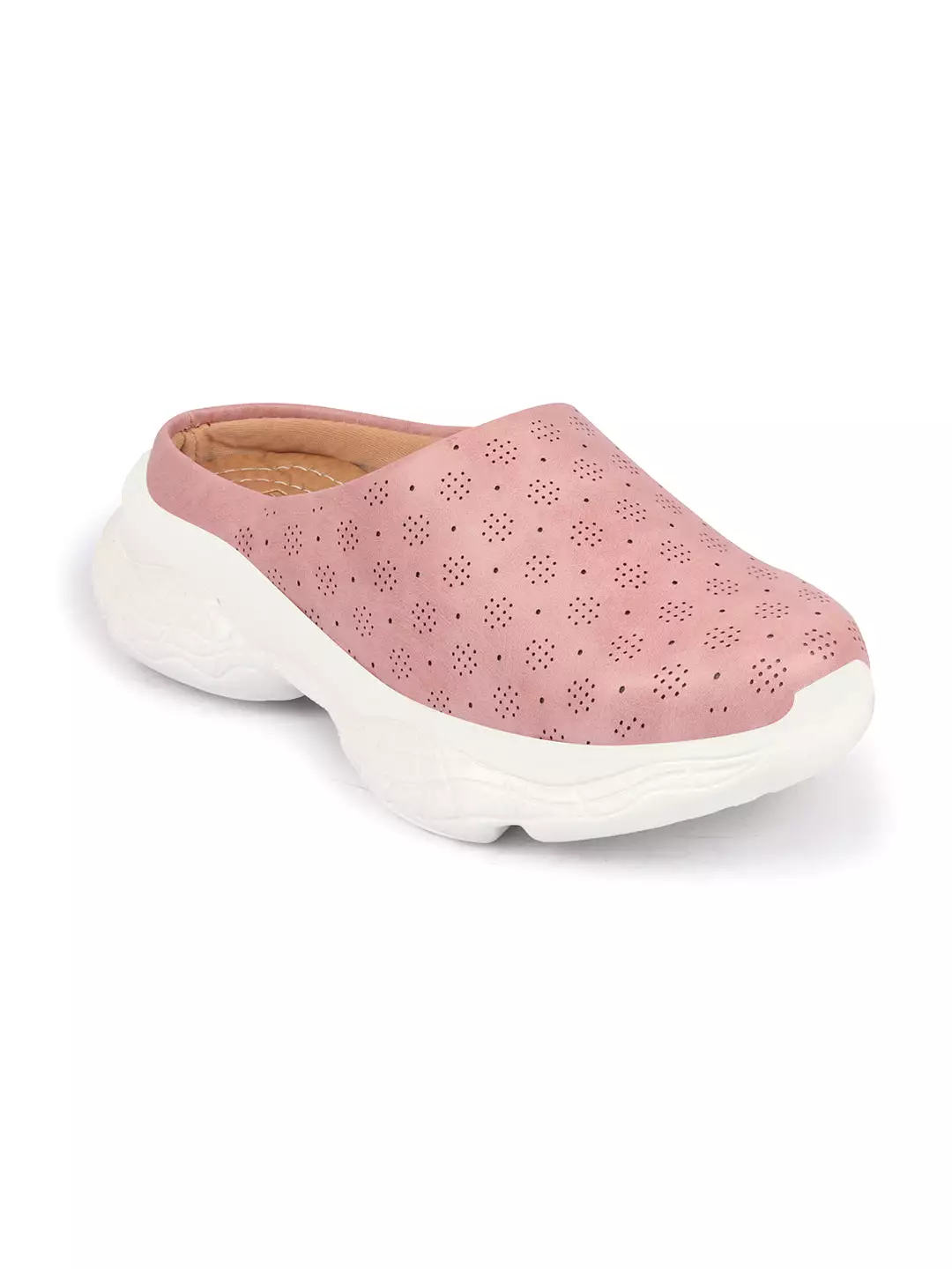 Pink Open Back Slip On Mules - Classic Design Shoes for Women