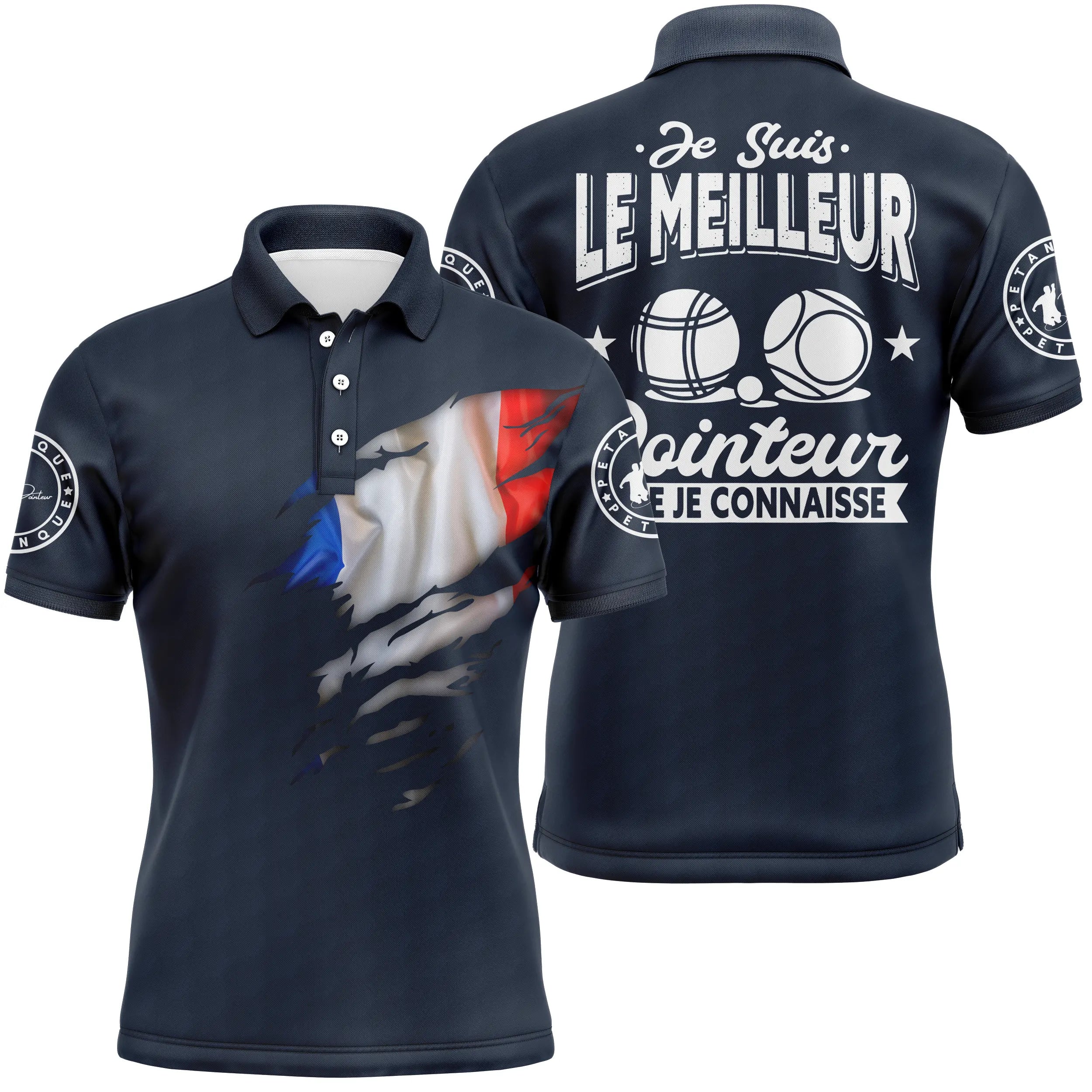 Polo Boules, Funny Boulist Gift, French Flag, Top Pointer - CT22122211