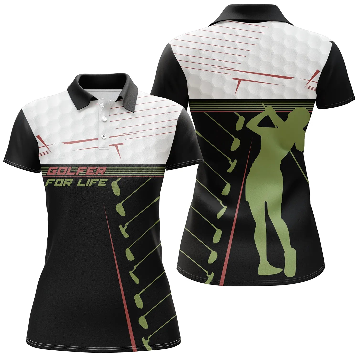 Polo Golf Black and White Golfer For Life Pattern - Timeless Style for Golf Enthusiasts - CT04072316