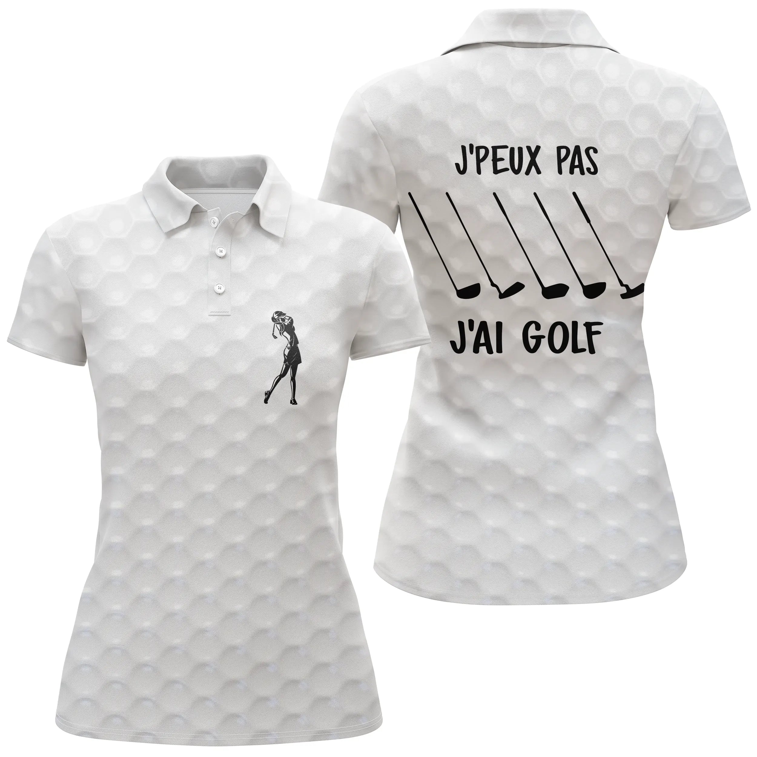 Polo Golf Blanc avec Motif Club de Golf - Cadeau idéal pour les Golfeurs - CT11072322