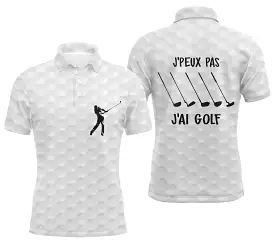 Polo Golf Blanc avec Motif Club de Golf - Cadeau idéal pour les Golfeurs - CT11072322