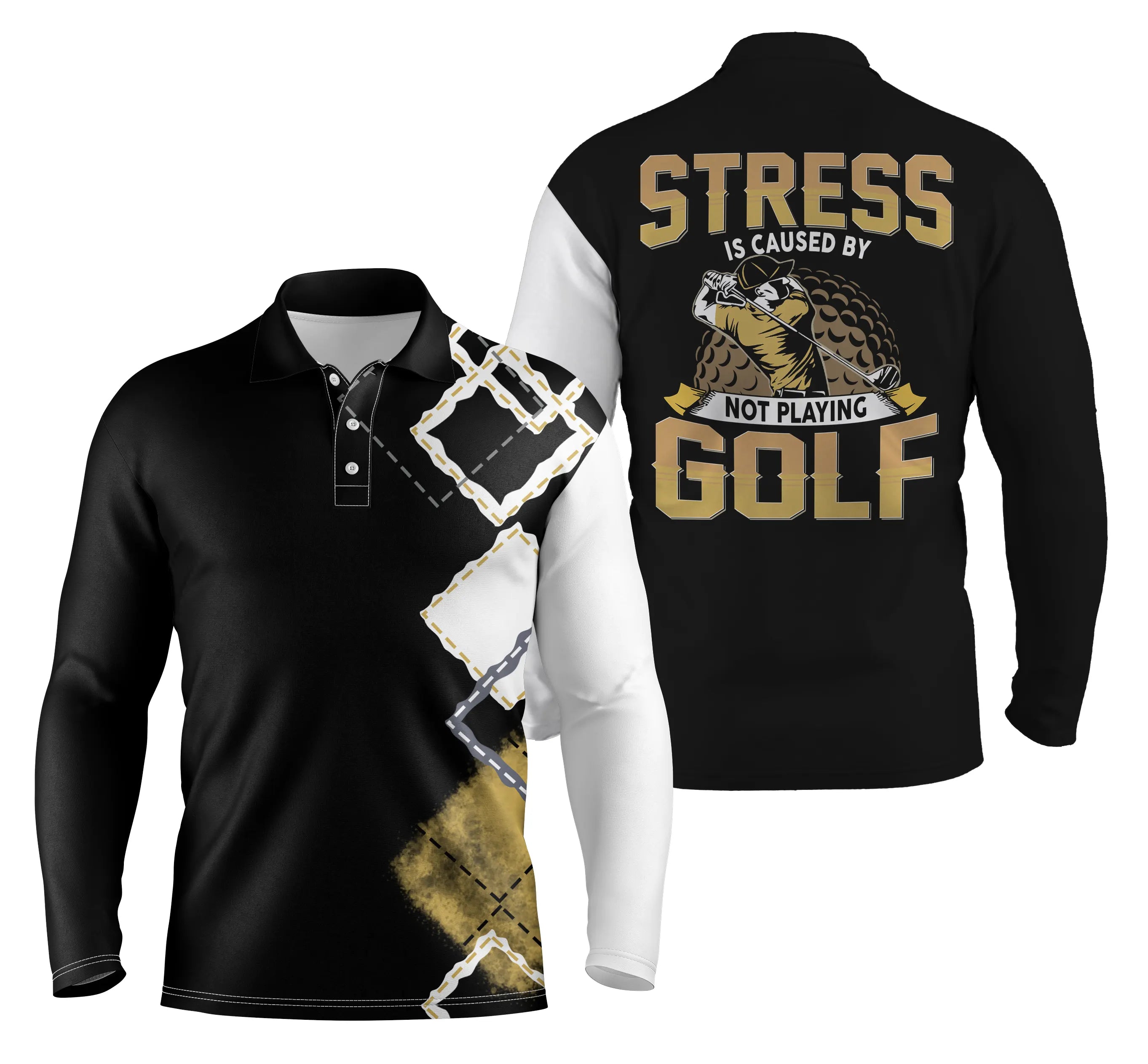 Polo Golf Homme - Funny Golf Gift - Stress Relief through Golf