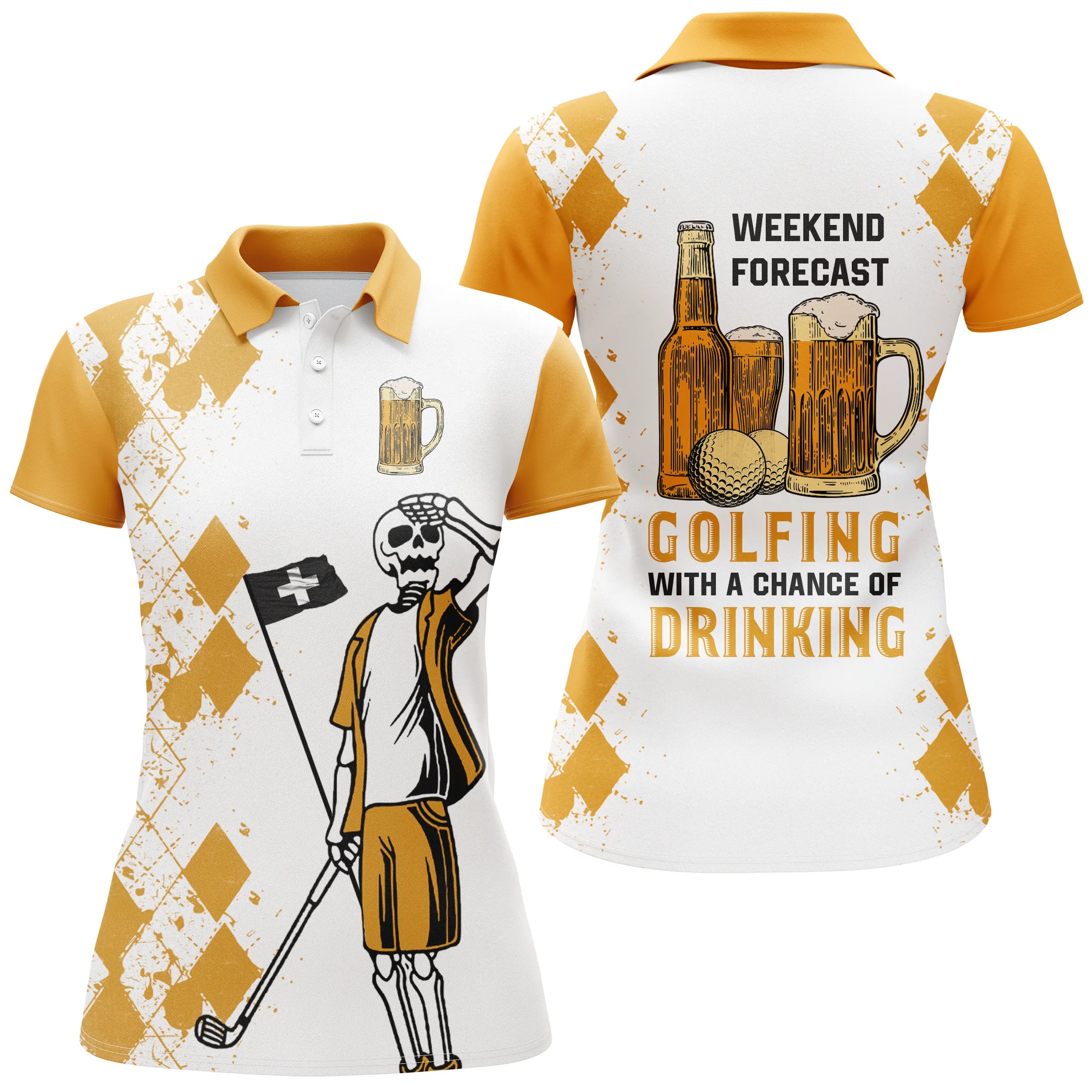 Polo Golf pour Homme et Femme, Idée Cadeau Parfaite pour Golfeur, Golf avec Bière