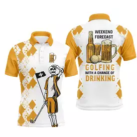 Polo Golf pour Homme et Femme, Idée Cadeau Parfaite pour Golfeur, Golf avec Bière