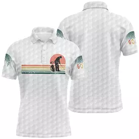 Polo Golf Shirt with Golf Ball Effect, Vintage Golfer Print - Unique Style for Golfers - CT11072323