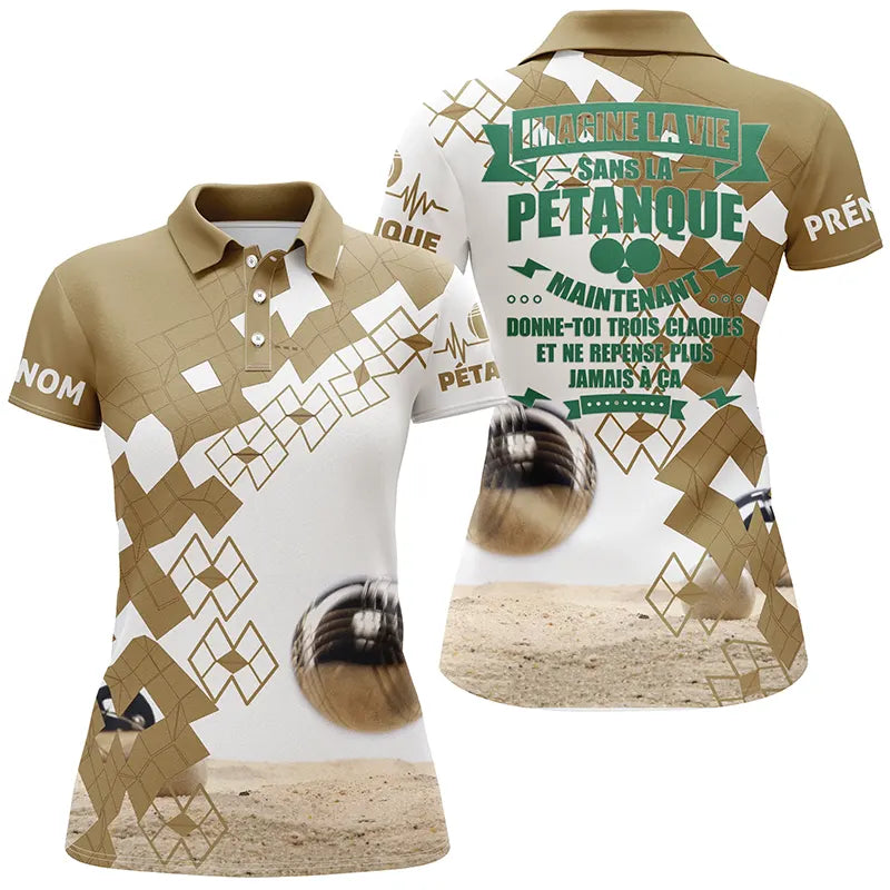 Polo Pétanque Homme Femme Personnalisé, Cadeau Bouliste, Vie Sans La Pétanque - CT03122225