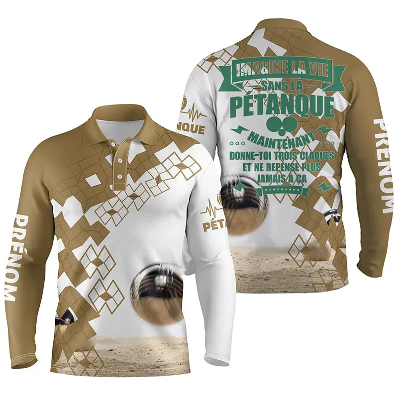 Polo Pétanque Homme Femme Personnalisé, Cadeau Bouliste, Vie Sans La Pétanque - CT03122225