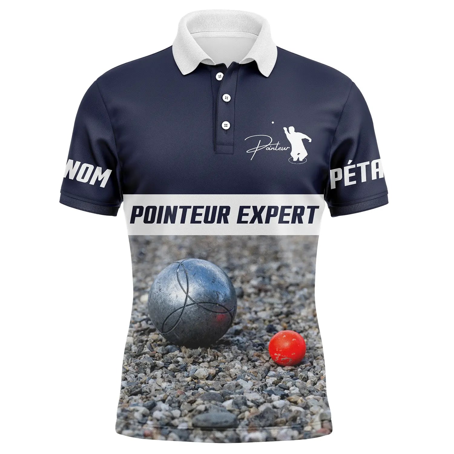 Polo Pétanque Personnalisé Expert - Cadeau Bouliste Idéal, Vêtement Unique pour Amateurs de Pétanque