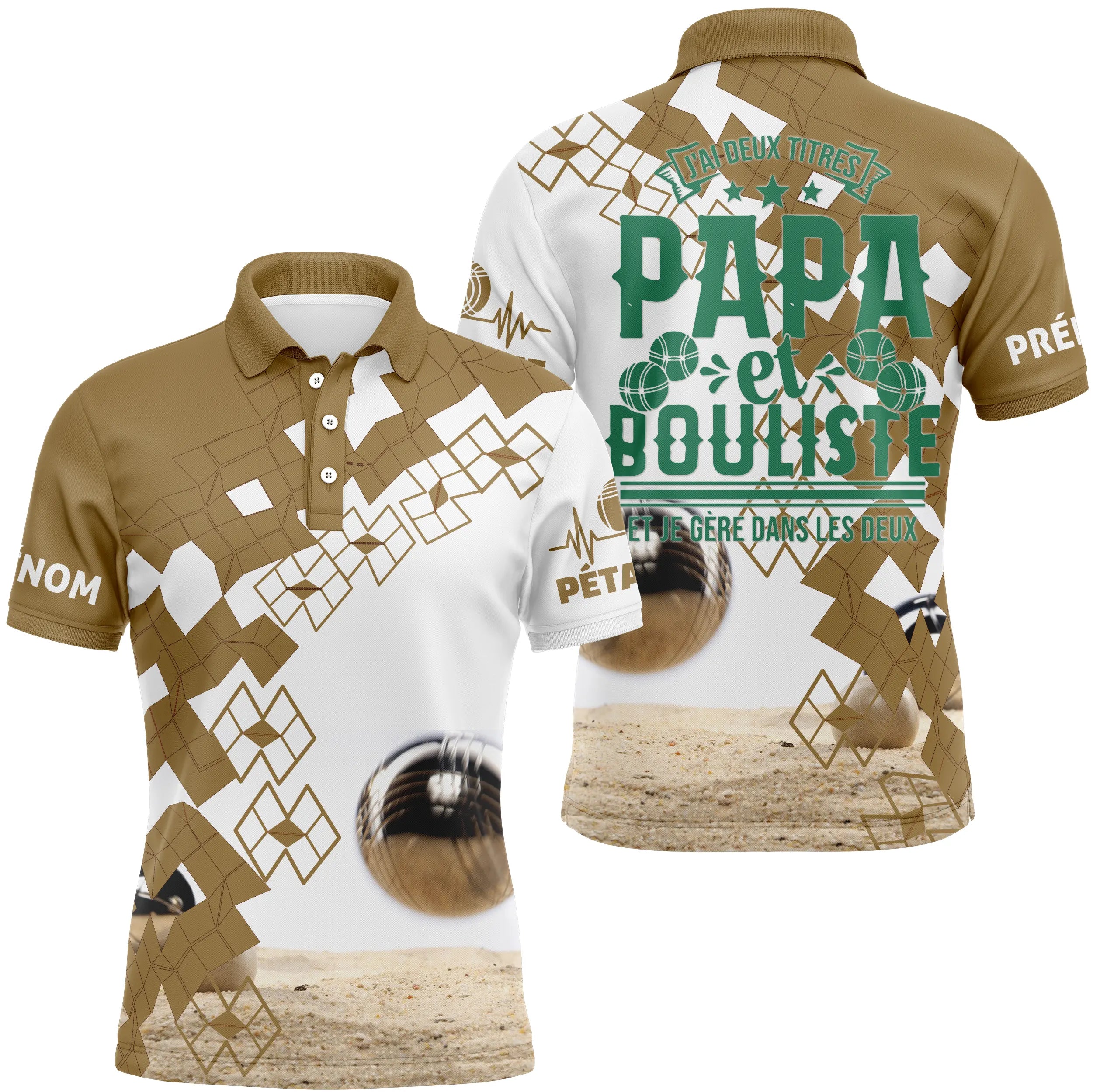 Polo Shirt, Personalized Boules Lover Gift, Two Titles - CT03122224.