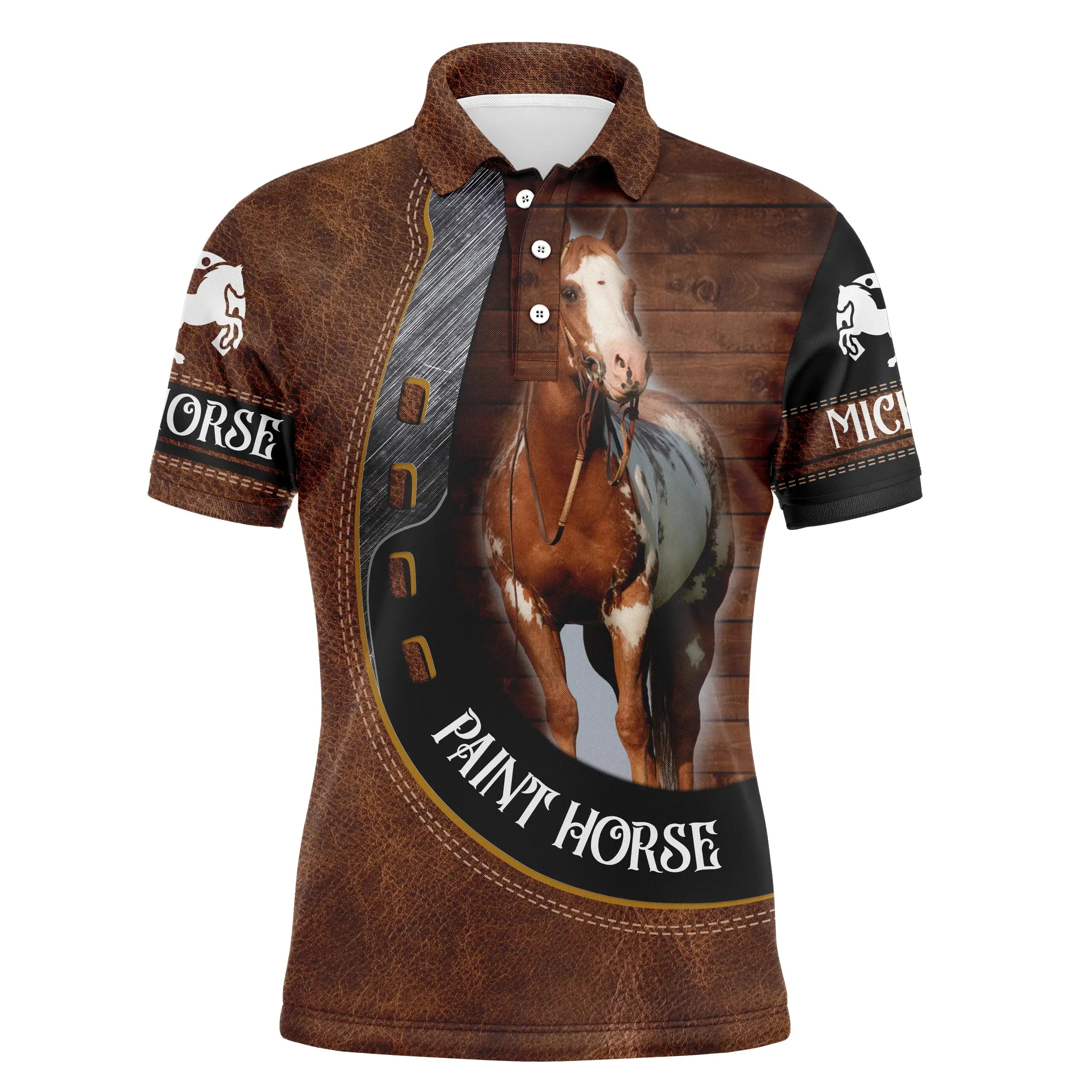 Polo équitation homme et femme, motif Paint Horse, cadeau personnalisé pour les amateurs de chevaux - CT05072208P