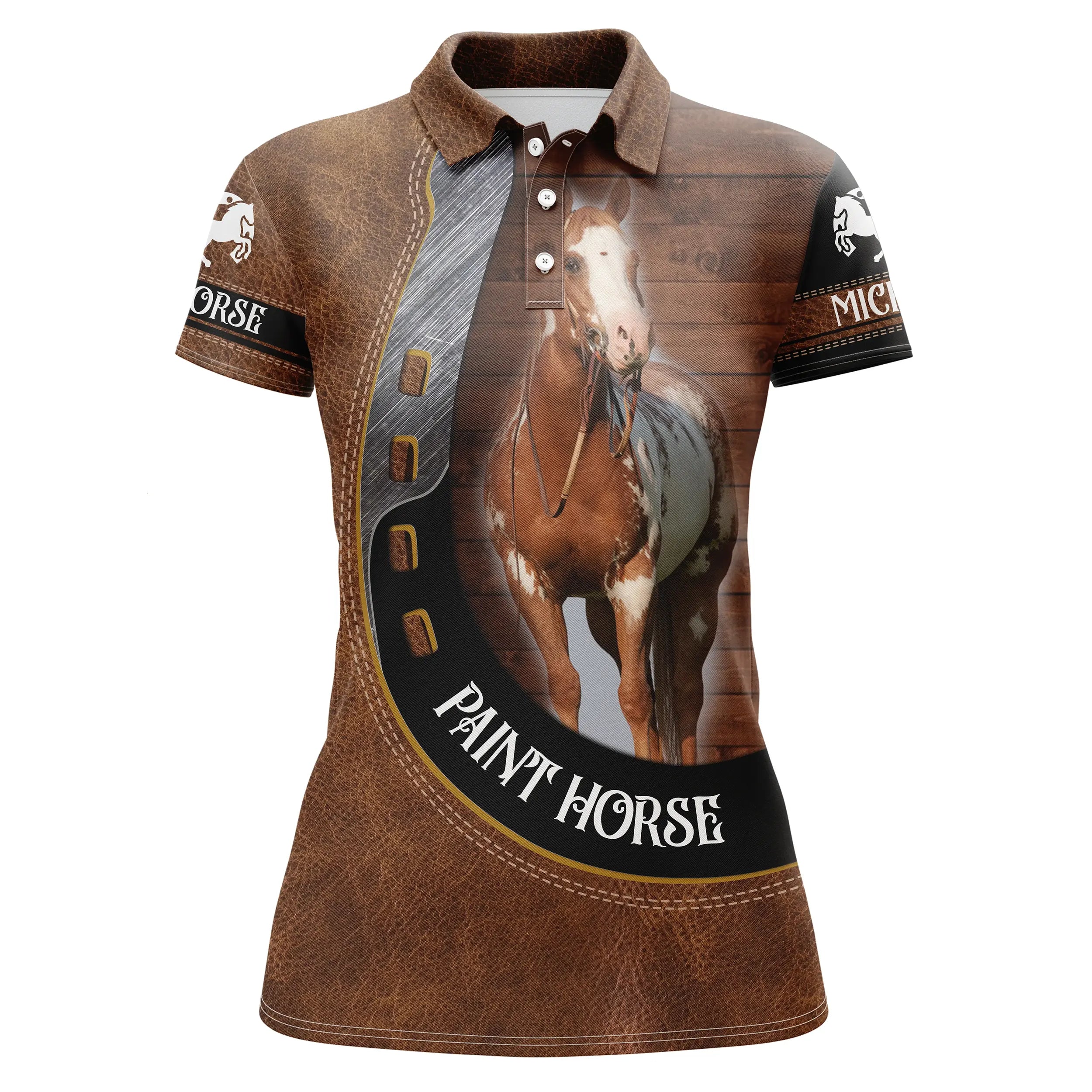 Polo équitation homme et femme, motif Paint Horse, cadeau personnalisé pour les amateurs de chevaux - CT05072208P