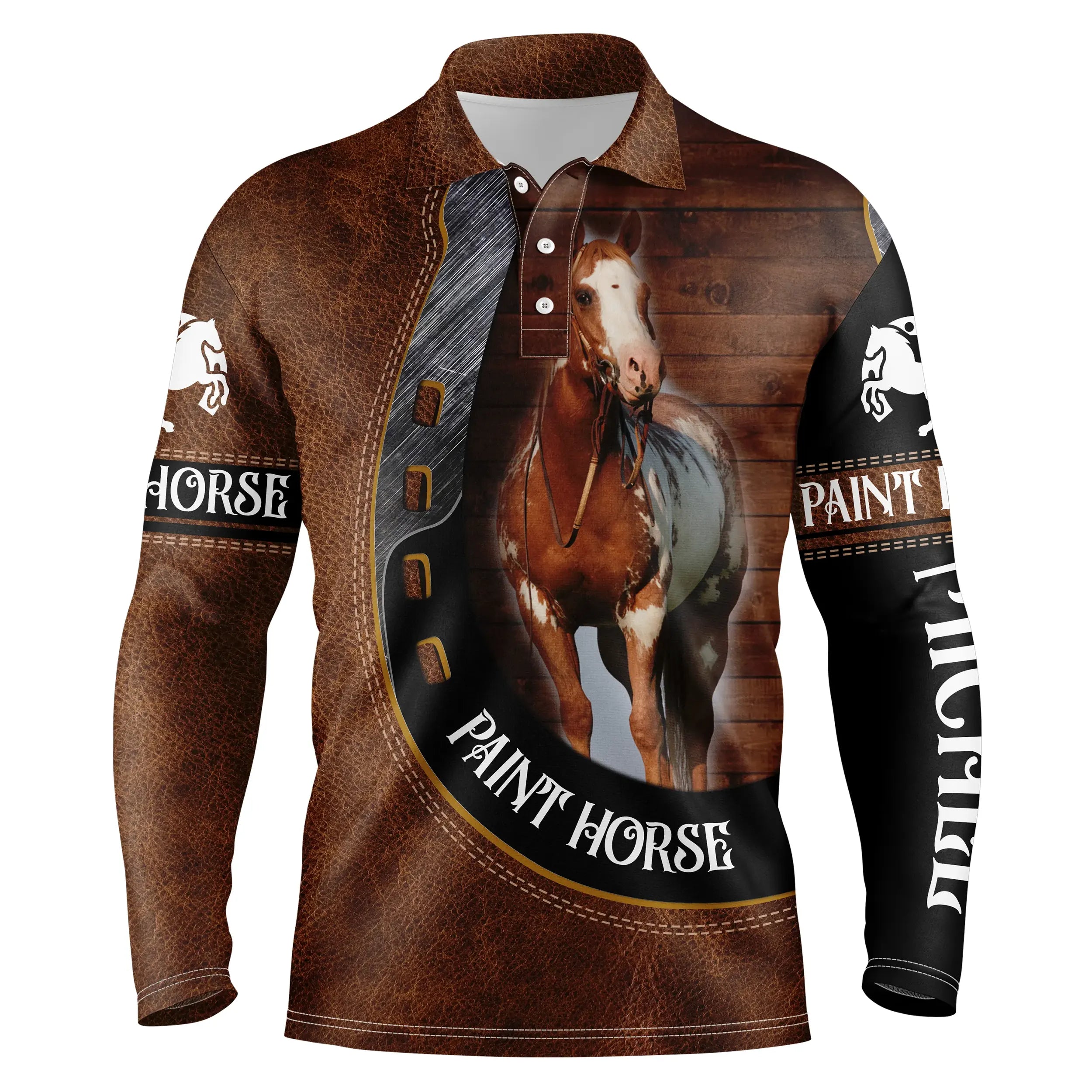 Polo équitation homme et femme, motif Paint Horse, cadeau personnalisé pour les amateurs de chevaux - CT05072208P