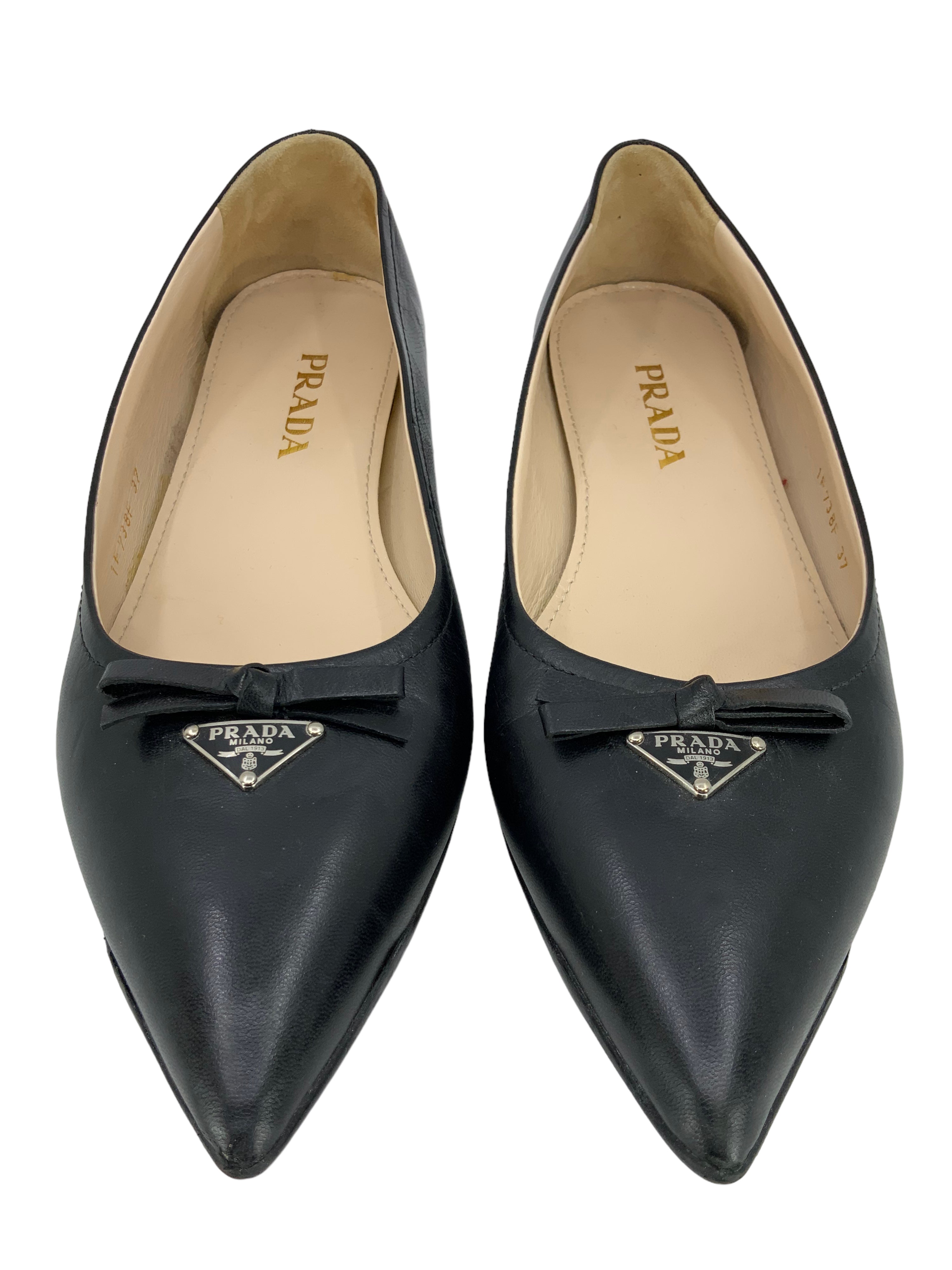 Prada Leather Pointed Toe Flats Size 7