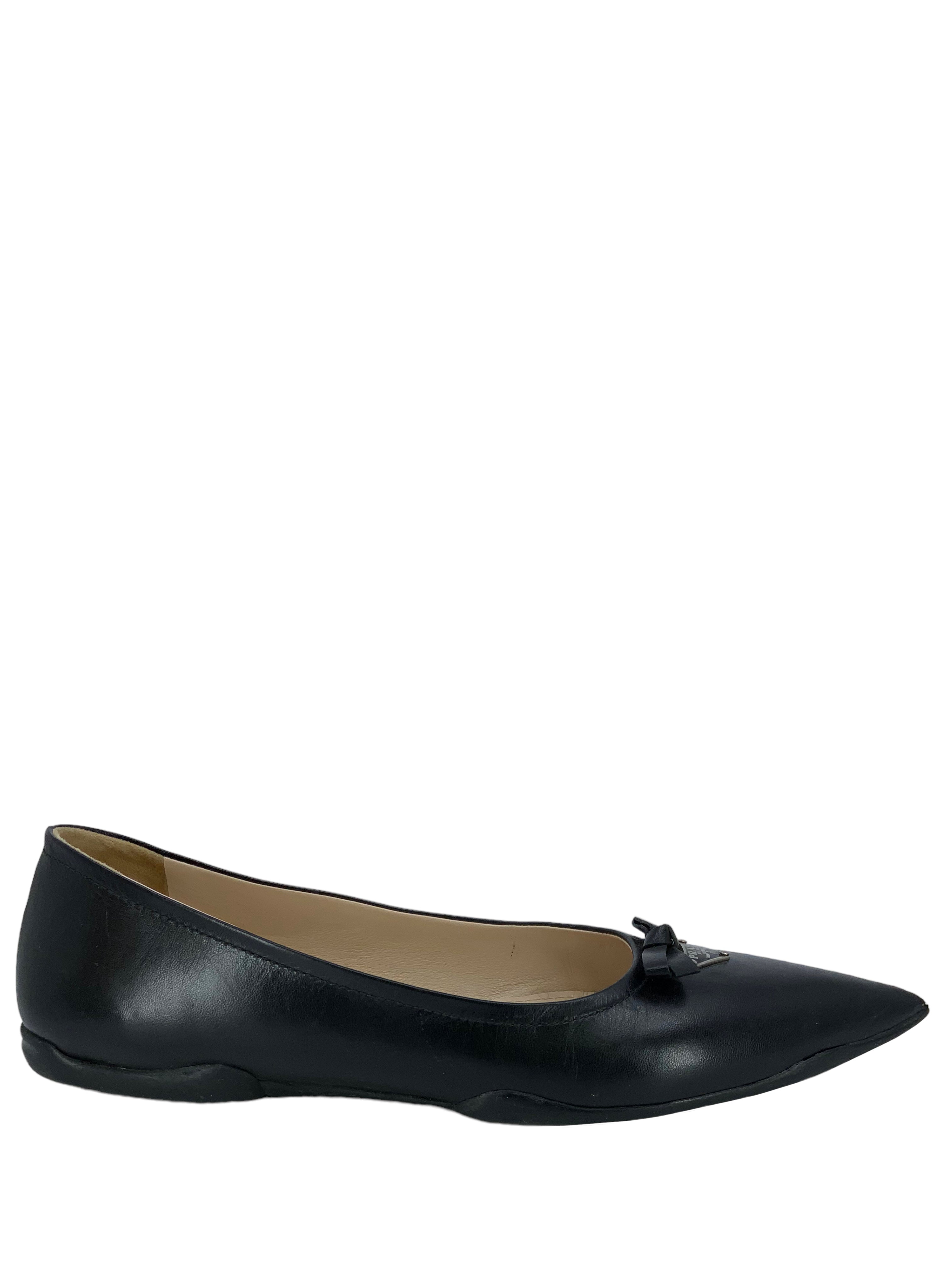 Prada Leather Pointed Toe Flats Size 7