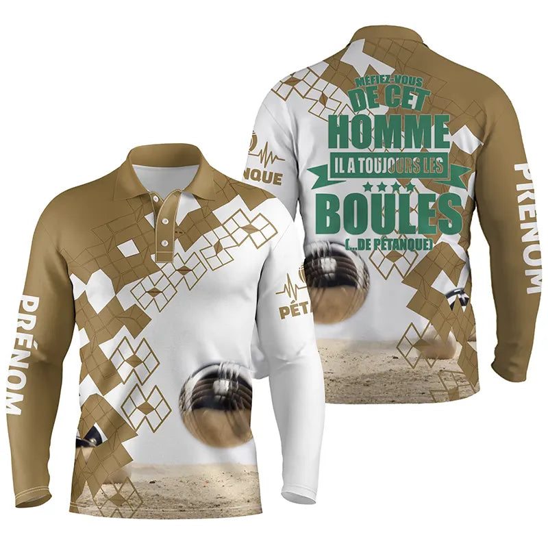 Pétanque Player Polo Shirt, Customized Bowling Gift - CT03122223