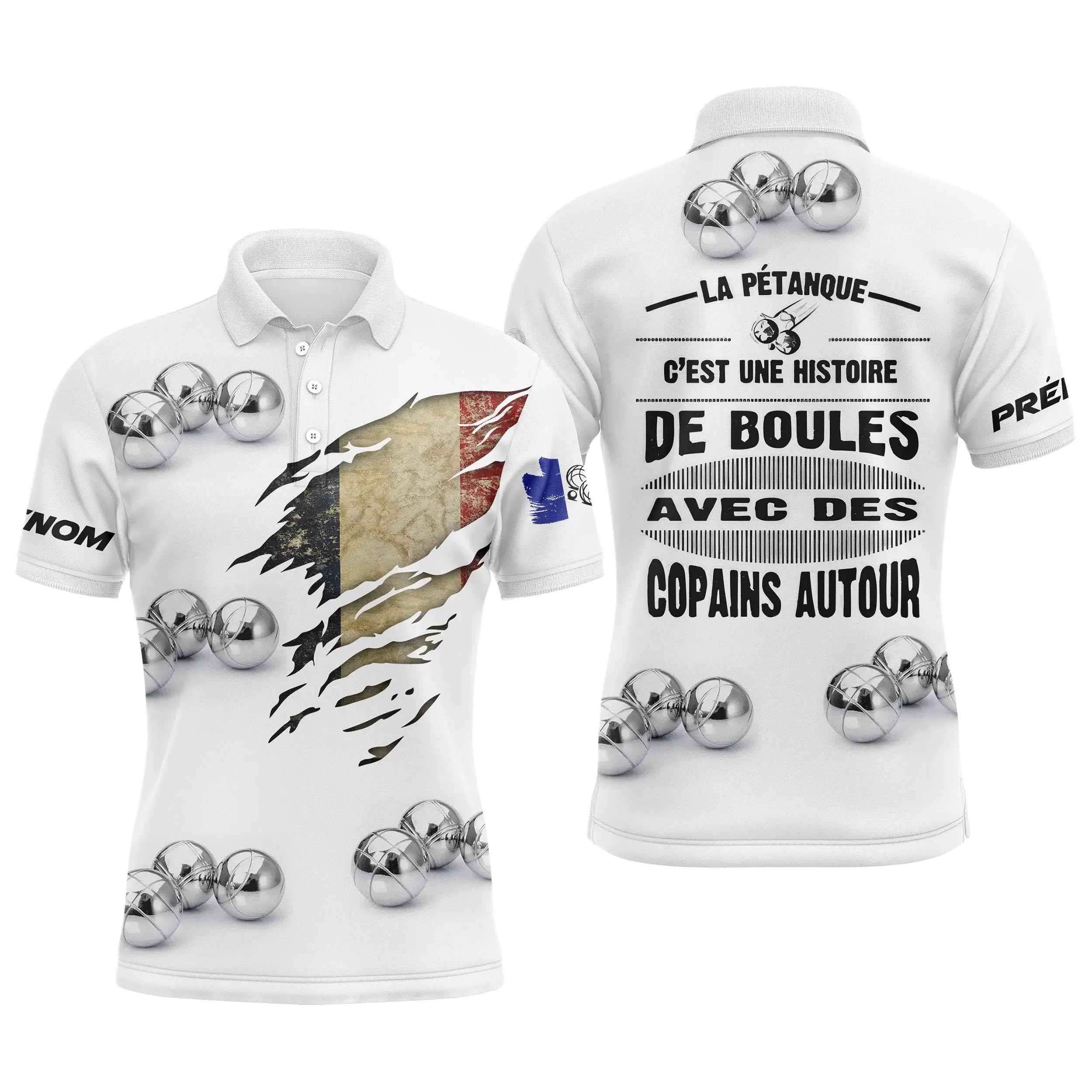 Pétanque Polo, Custom Boules Gift, Boules with Friends - CT03122226