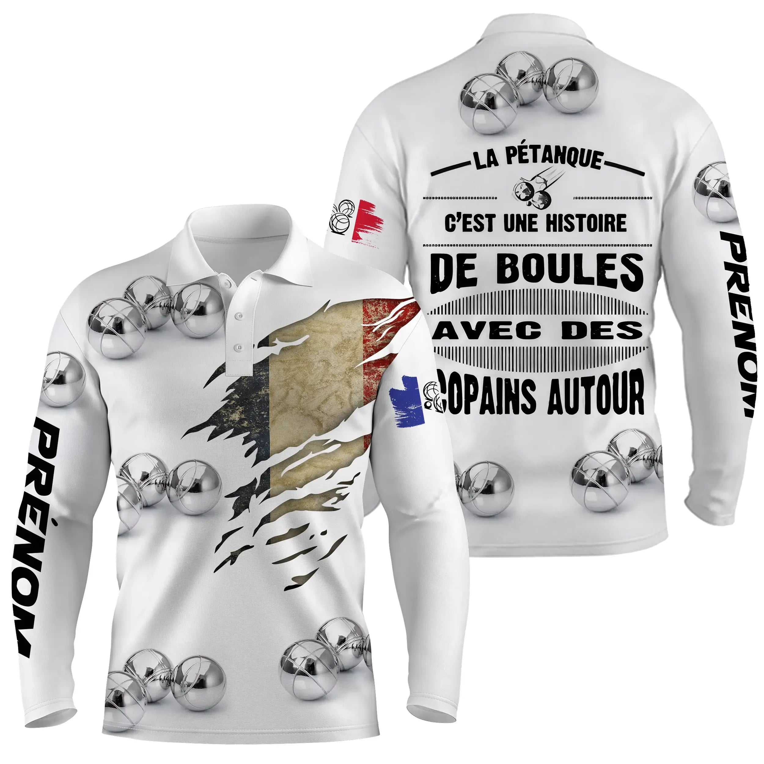 Pétanque Polo, Custom Boules Gift, Boules with Friends - CT03122226