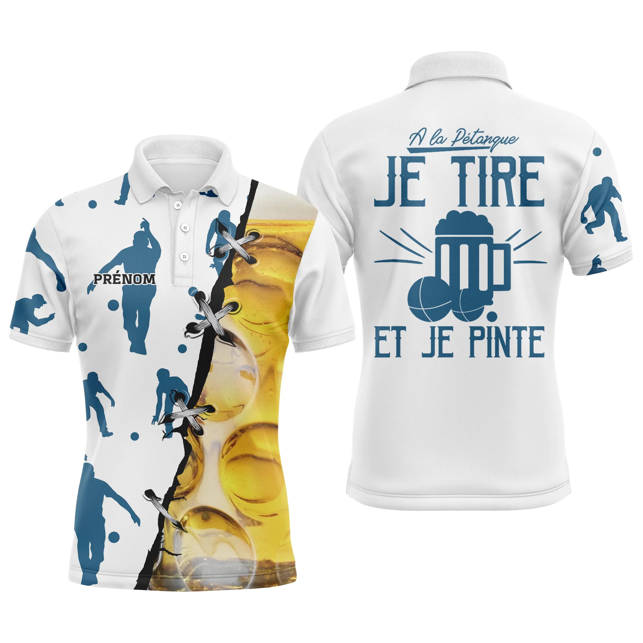 Pétanque Polo Shirt - Customized Funny Boulist Gift - Shoot and Enjoy a Pint - CT22122209