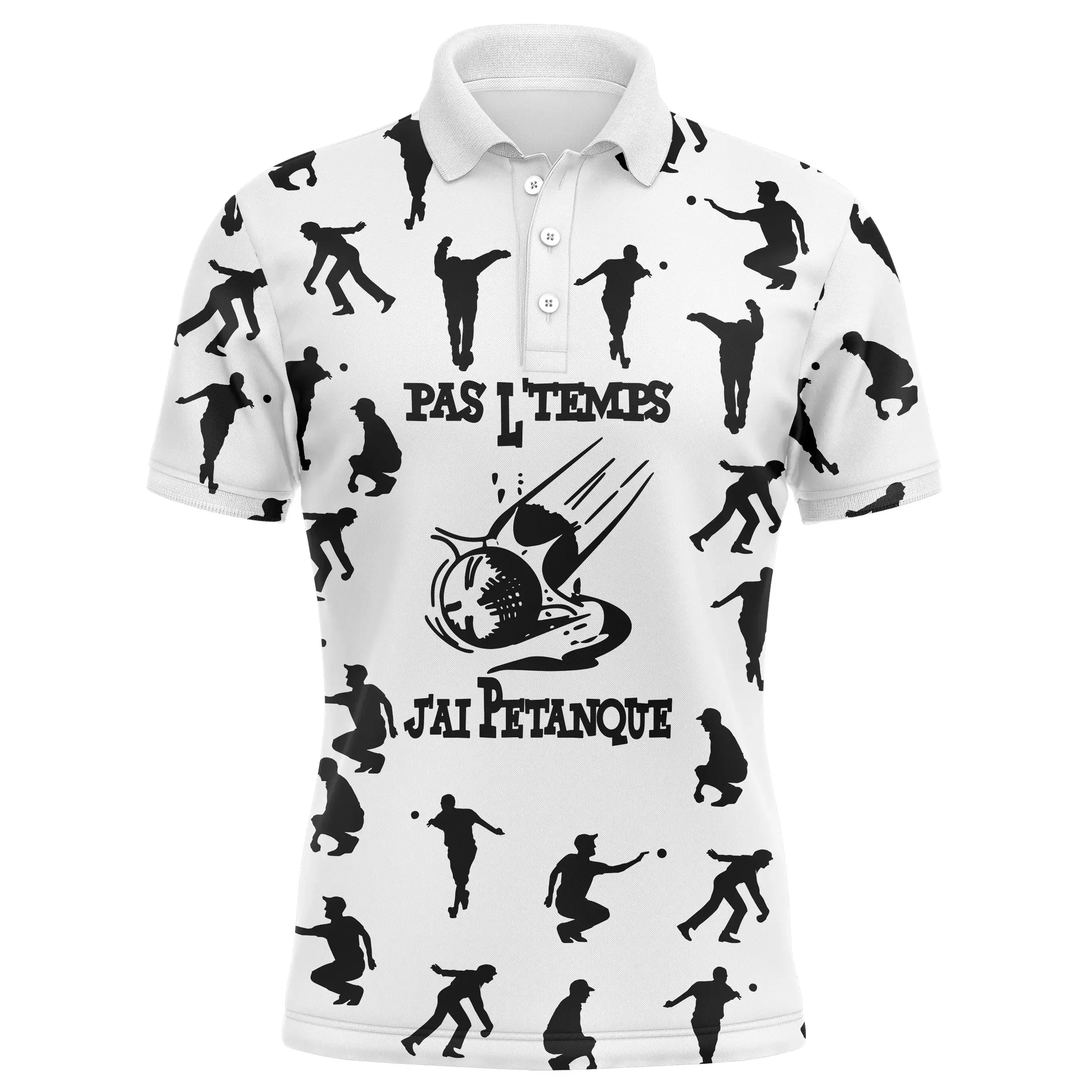 Pétanque polo shirt for men and women, humorous gift for boule enthusiasts, No time, I'm playing pétanque - CT12122221